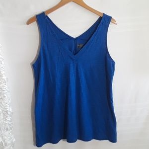 Saks Fifth Avenue Blue Sleeveless Top V-Neck